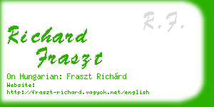 richard fraszt business card